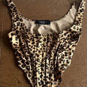 AKIRA Leopard Print Corset